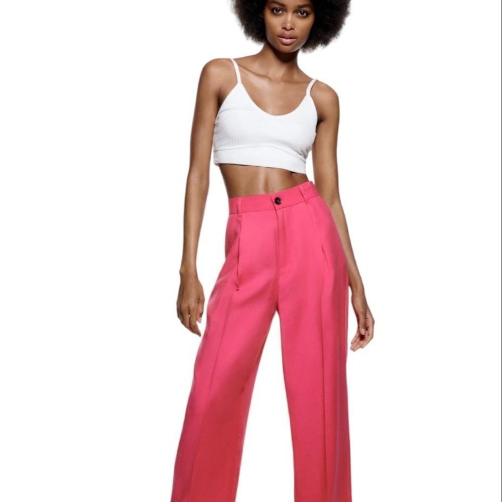 ZARA FULL LENGTH TROUSERS PINCK SIZE M - S 1608/500/645 - Picture 5 of 5